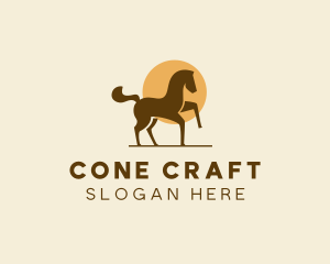 Equine Horse Sun logo design