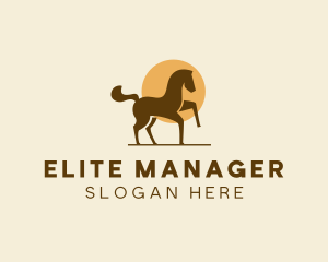 Equine Horse Sun logo design