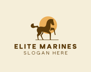 Equine Horse Sun logo design