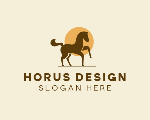 Equine Horse Sun logo design