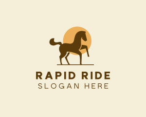 Equine Horse Sun logo design