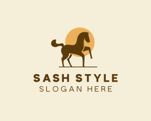 Equine Horse Sun logo design