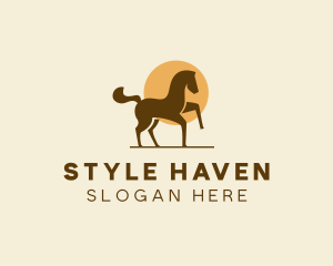 Equine Horse Sun logo design