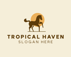 Equine Horse Sun logo design