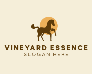 Equine Horse Sun logo design