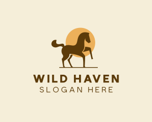 Equine Horse Sun logo design