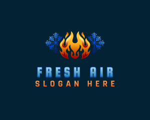 Fire Snowflake Conditioning logo design