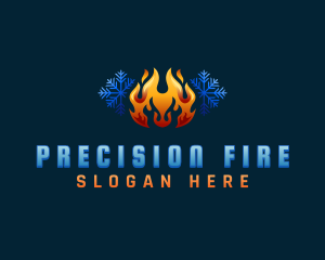 Fire Snowflake Conditioning logo design