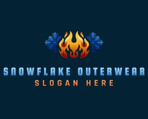 Fire Snowflake Conditioning logo design