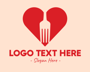 Eating - Fork Love Restaurant logo design