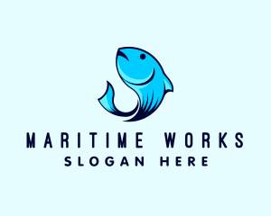 Marine Fish Hook logo design