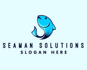 Seaman - Marine Fish Hook logo design