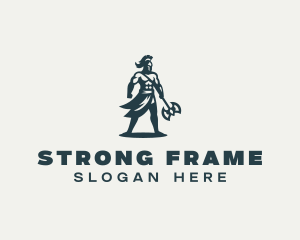 Strong Gladiator Warrior logo design