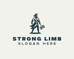 Strong Gladiator Warrior logo design