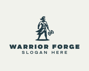 Strong Gladiator Warrior logo design