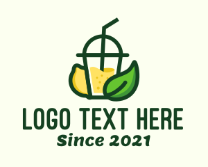 Drinking Cup - Healthy Lemonade Drink logo design