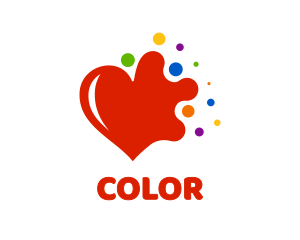 Colorful Splash Heart logo design