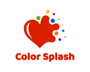 Colorful Splash Heart logo design