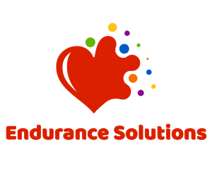 Endurance - Colorful Splash Heart logo design