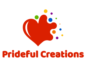 Pride - Colorful Splash Heart logo design