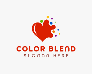 Colorful Splash Heart logo design