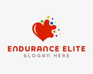 Colorful Splash Heart logo design