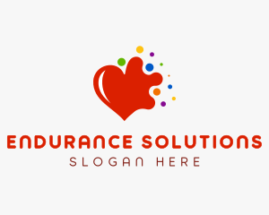 Colorful Splash Heart logo design