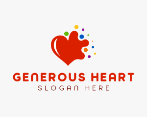 Colorful Splash Heart logo design