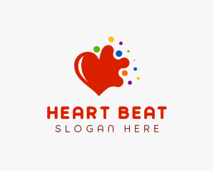 Colorful Splash Heart logo design