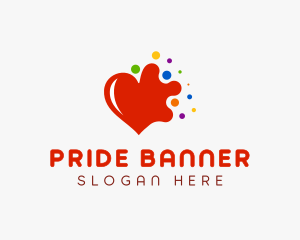 Colorful Splash Heart logo design