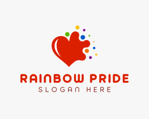 Colorful Splash Heart logo design