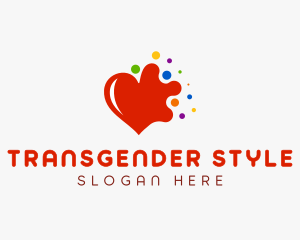 Transgender - Colorful Splash Heart logo design