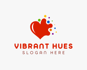 Colorful Splash Heart logo design