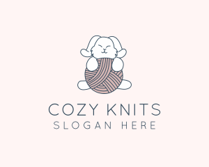 Rabbit Knit Yarn  logo design