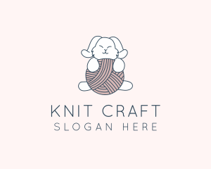 Rabbit Knit Yarn  logo design