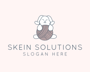 Rabbit Knit Yarn  logo design