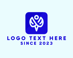 Square - Modern Angel Icon logo design