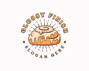 Glaze - Cinnamon Roll Pastry Bread logo design