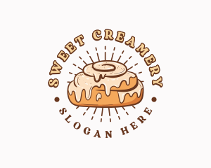 Cinnamon Roll Pastry Bread logo design