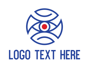 Web Camera - Blue Eye Centerpiece Monoline logo design