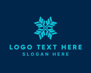 Refrigeration - Ice Snowflake Frost logo design
