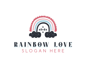 Rainy Cloud Boho Rainbow logo design