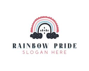 Rainy Cloud Boho Rainbow logo design