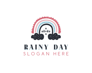 Rainy Cloud Boho Rainbow logo design