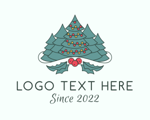 Christmas Lights - Decorative Christmas Tree logo design