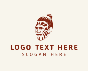 Traditional - Tribal Man Tattoo logo design