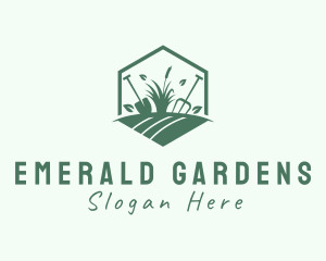 Landscaping Gardening Grass logo design