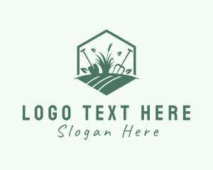 Rake - Landscaping Gardening Grass logo design