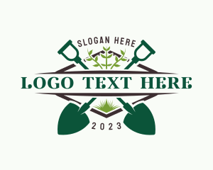 Eco - Gardening Shovel Landscaping logo design