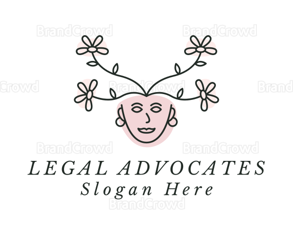 Flower Woman Face Salon Logo